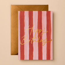 Happy Birthday Pink & Red Stripes