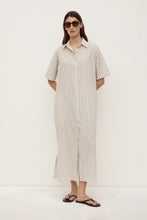 Ria Stripe Midi Shirt Dress